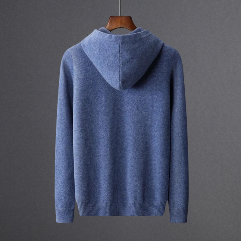 Beige-Grauer Woll-Hoodie - Lena