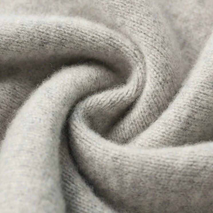 Beige-Grauer Woll-Hoodie - Lena